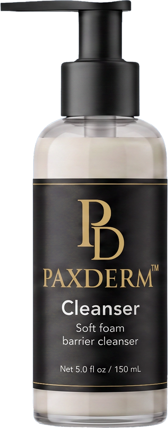 PaxDerm Cleanser, 150 mL flint glass bottle with pump