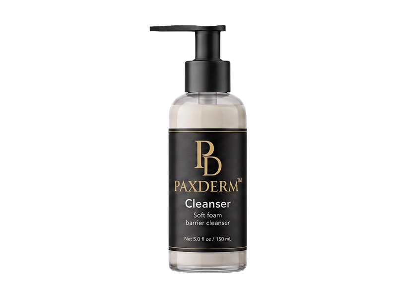 PaxDerm Cleanser, 150 mL flint glass bottle with pump